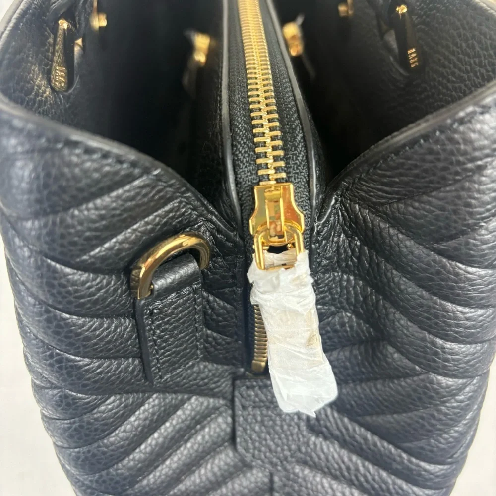 Cute Quilted Woven Design handbag-Basiic Black Color/Everyday Bag-NWT